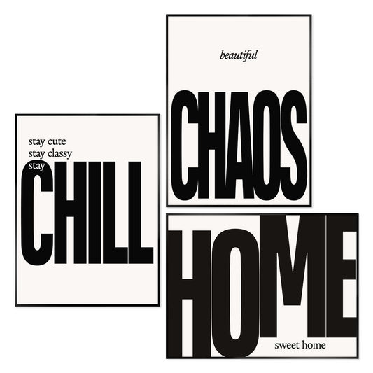 Framed Poster Chill Chaos Home 40x30