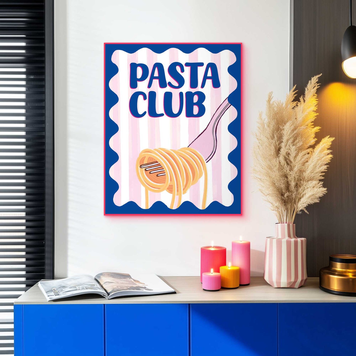Framed Poster Pasta Club 50x40
