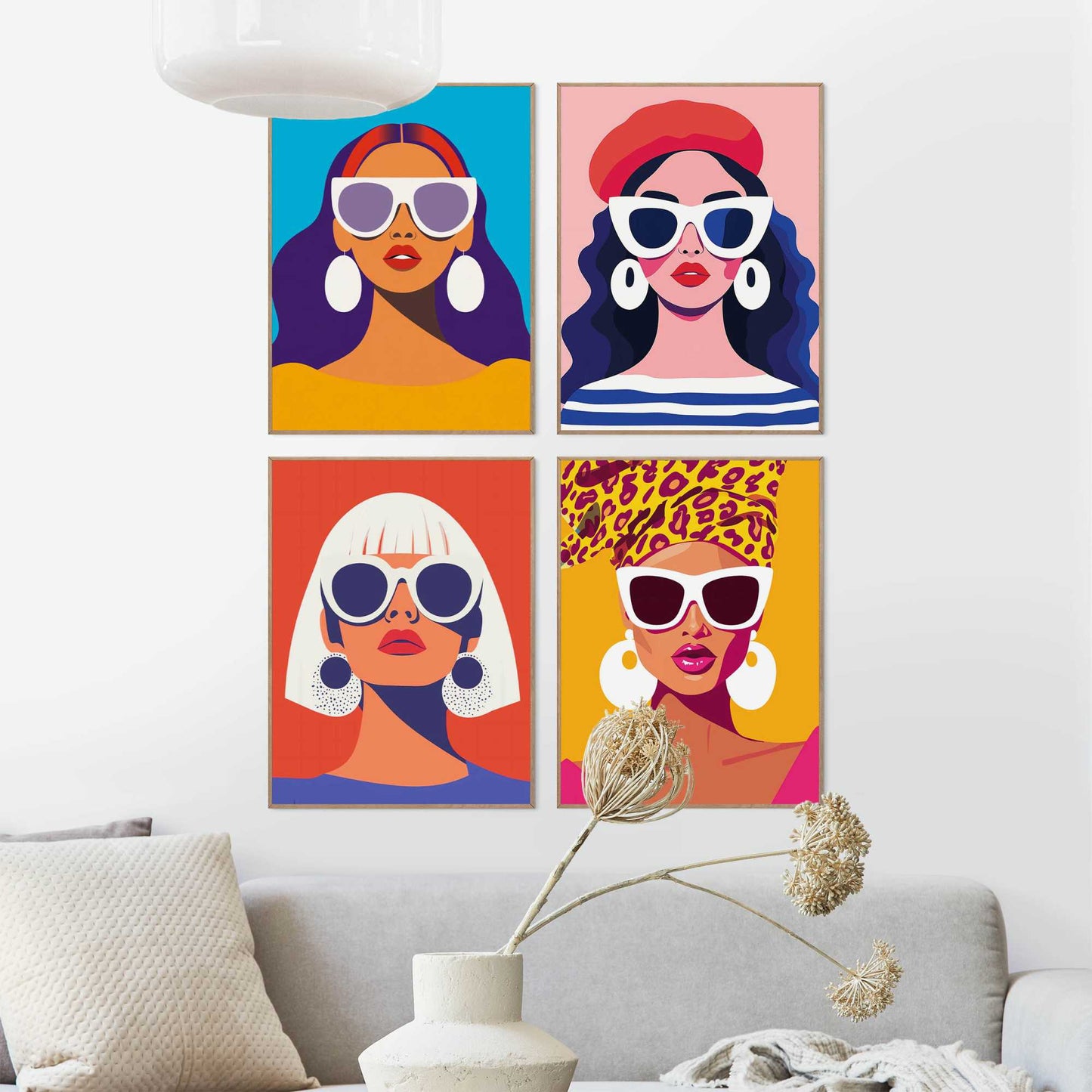 Framed Poster Colour Girl Set 40x30