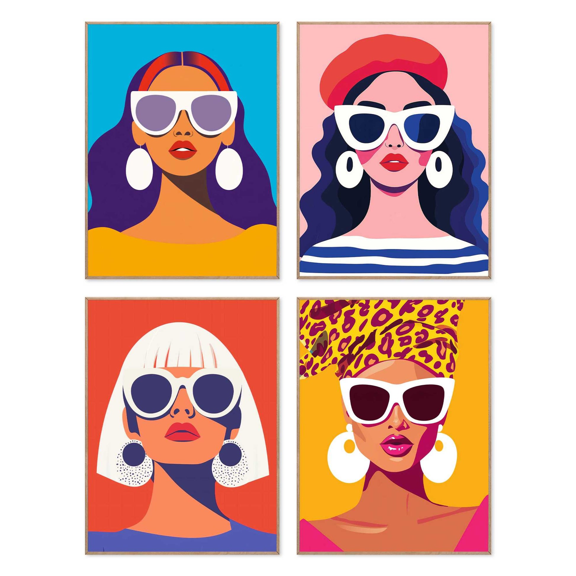 Framed Poster Colour Girl Set 40x30