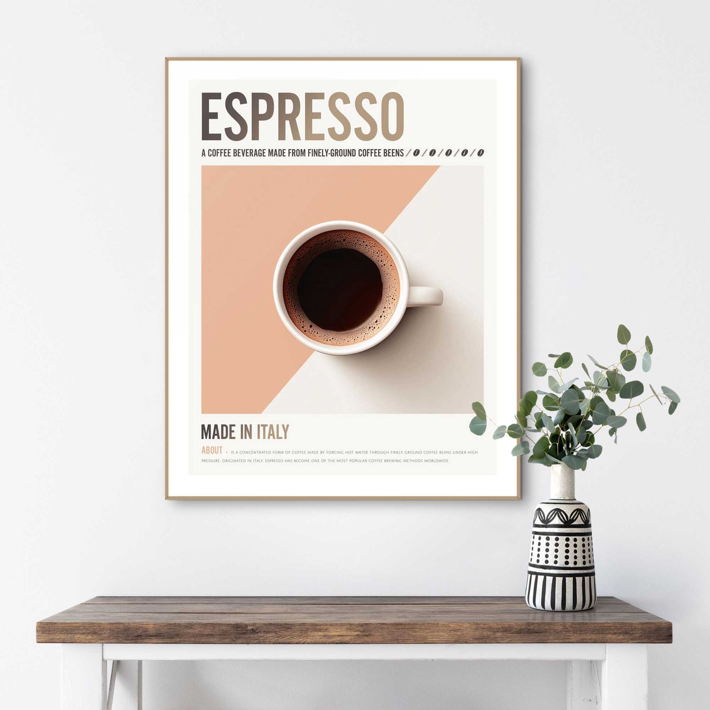 Framed Poster Espresso Style 50x40