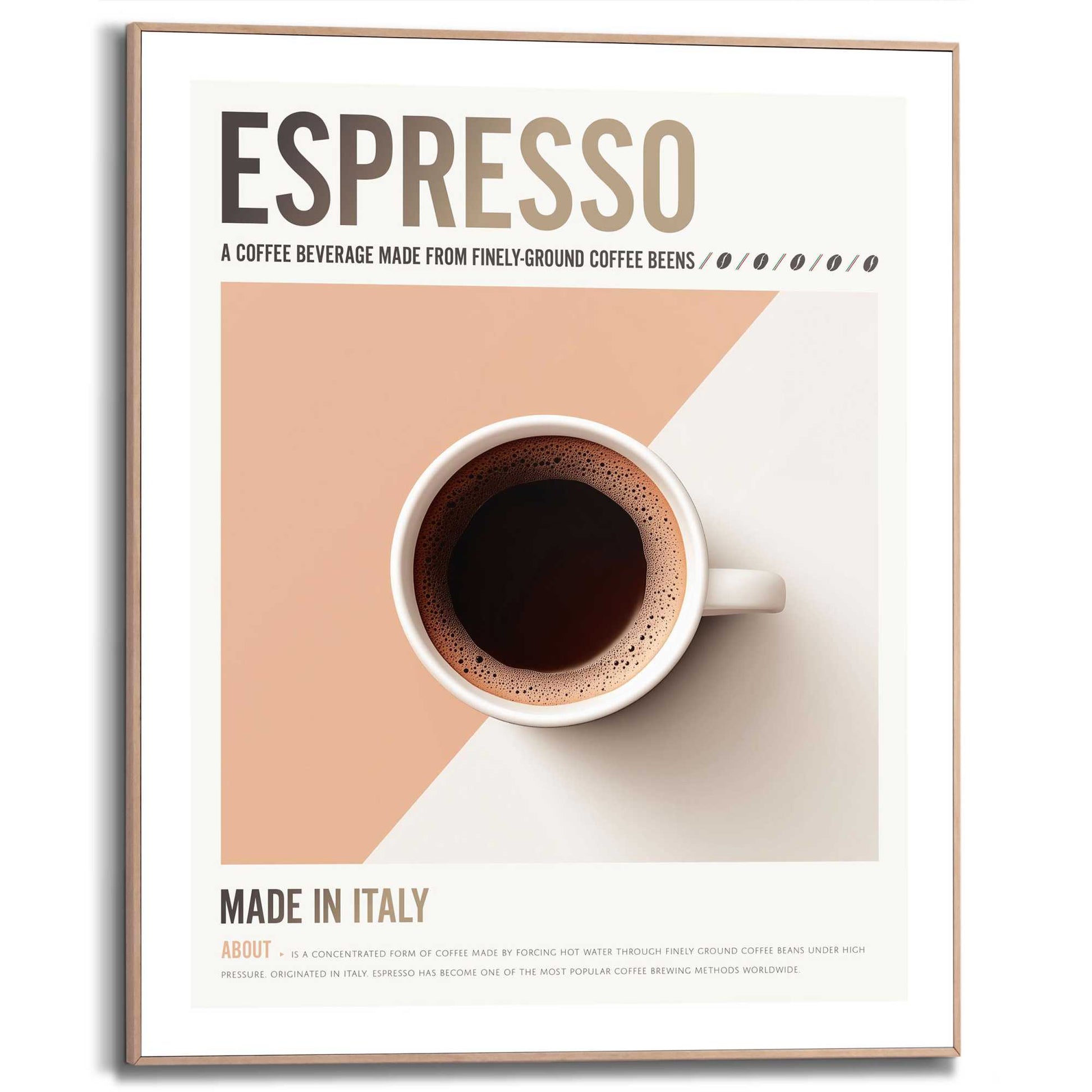 Framed Poster Espresso Style 50x40