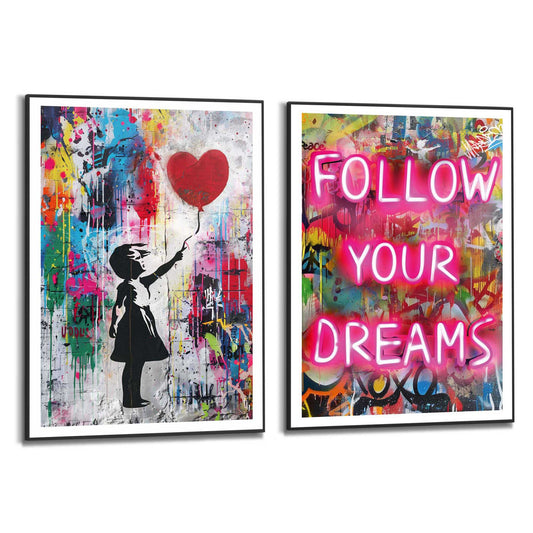 Framed Poster Balloon Dreams Set 70x50