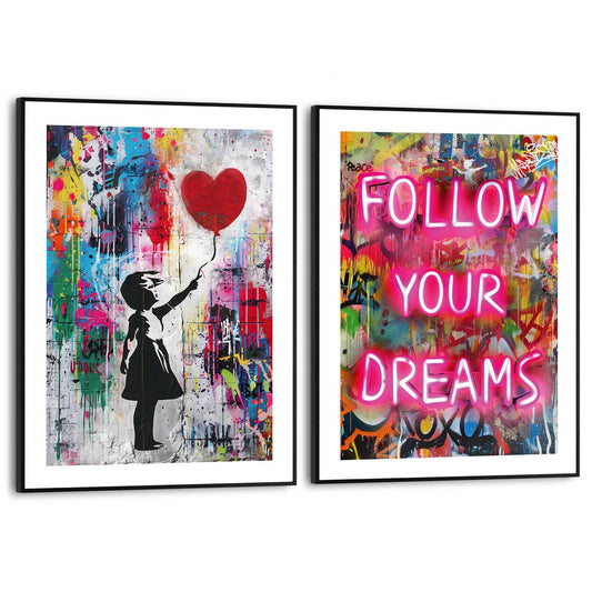 Framed Poster Balloon Dreams Set 40x30