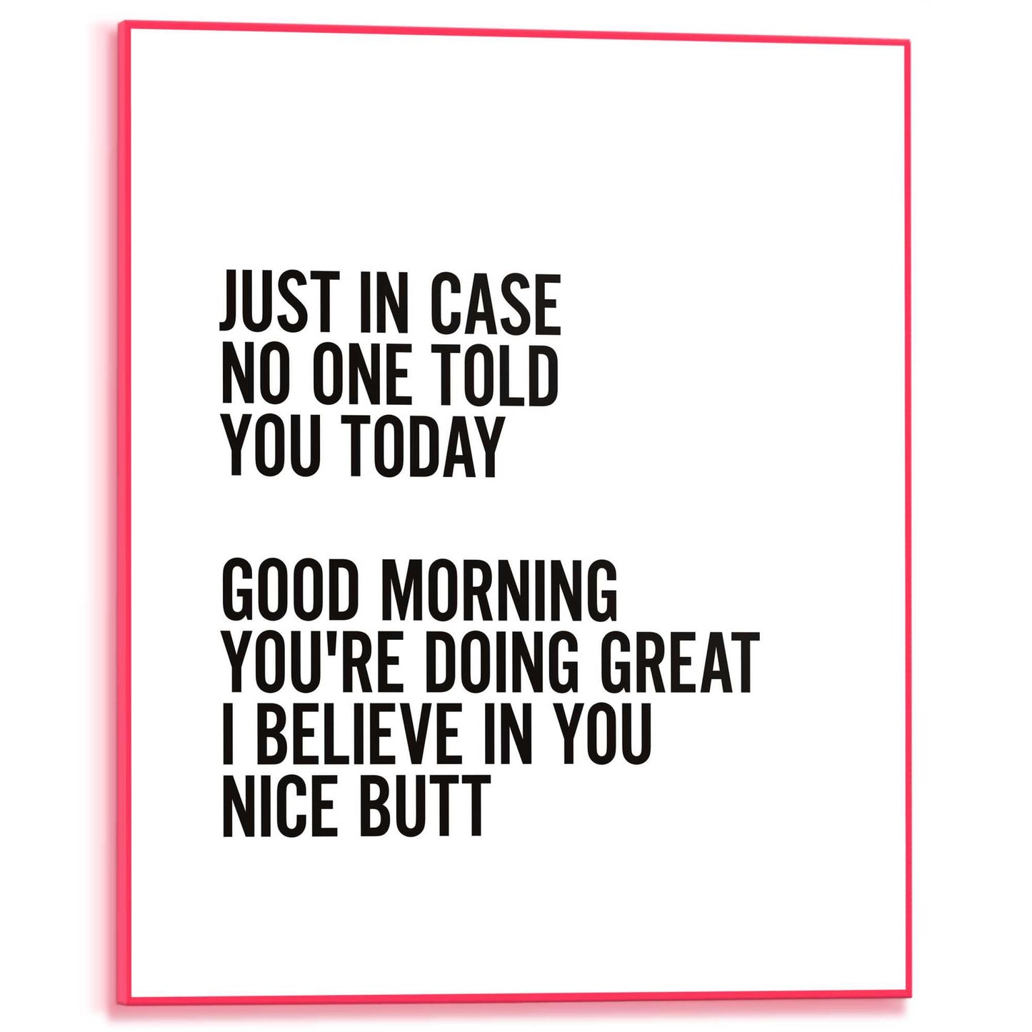 Framed Poster Just In Case in Neon 50x40