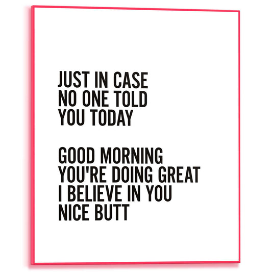 Framed Poster Just In Case in Neon 50x40