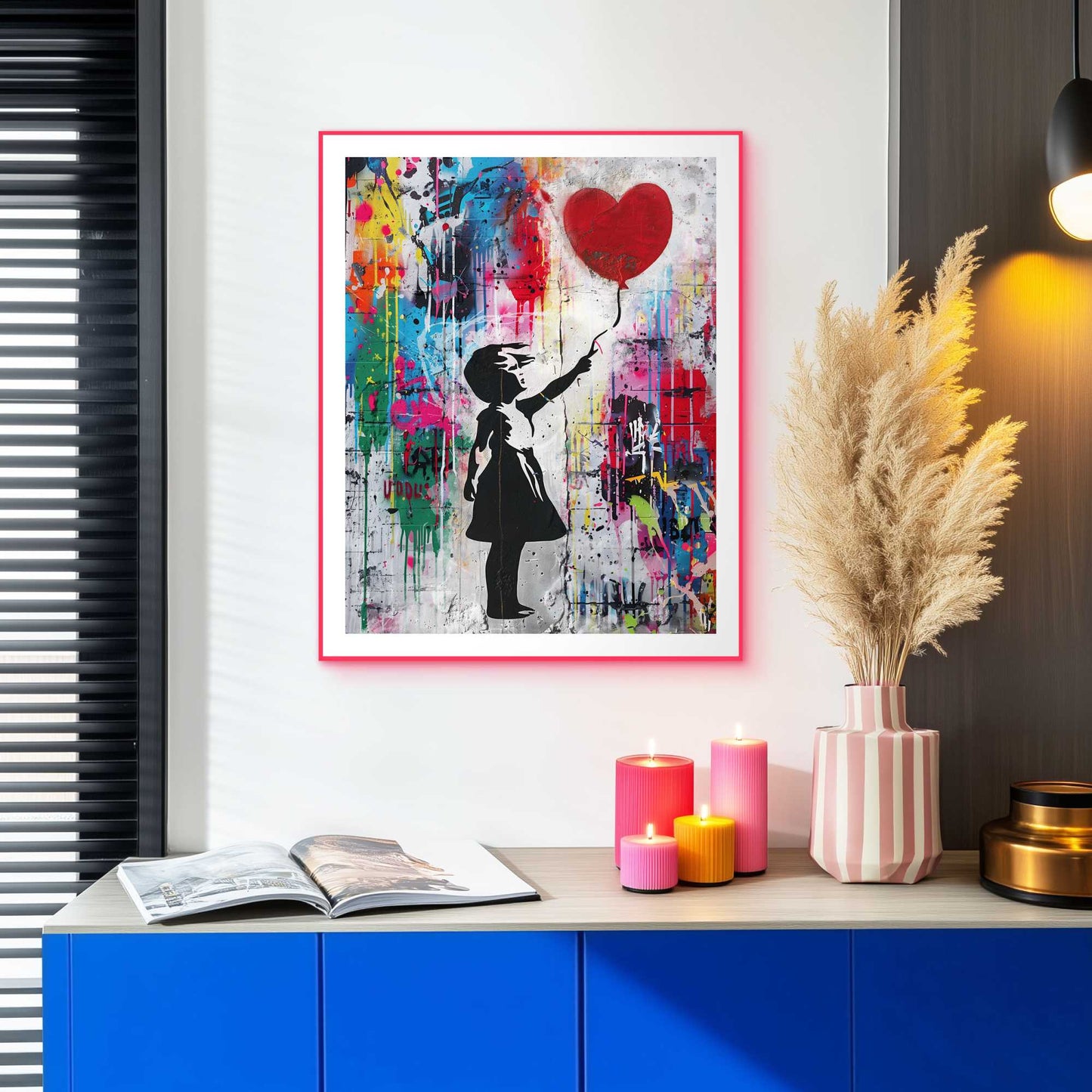 Framed Poster Concrete Balloon Girl 50x40