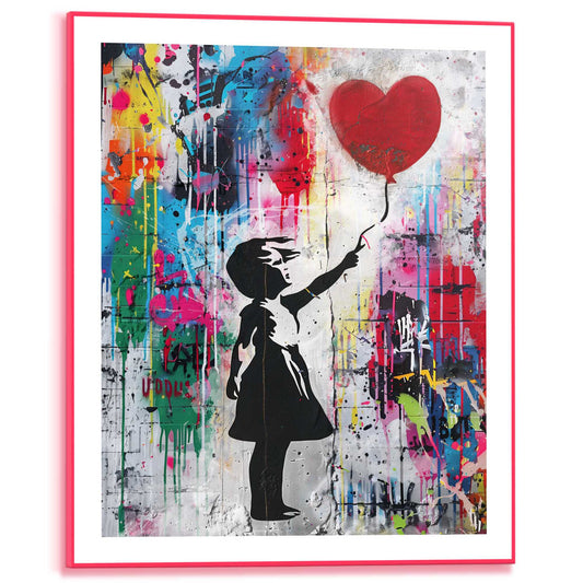 Framed Poster Concrete Balloon Girl 50x40