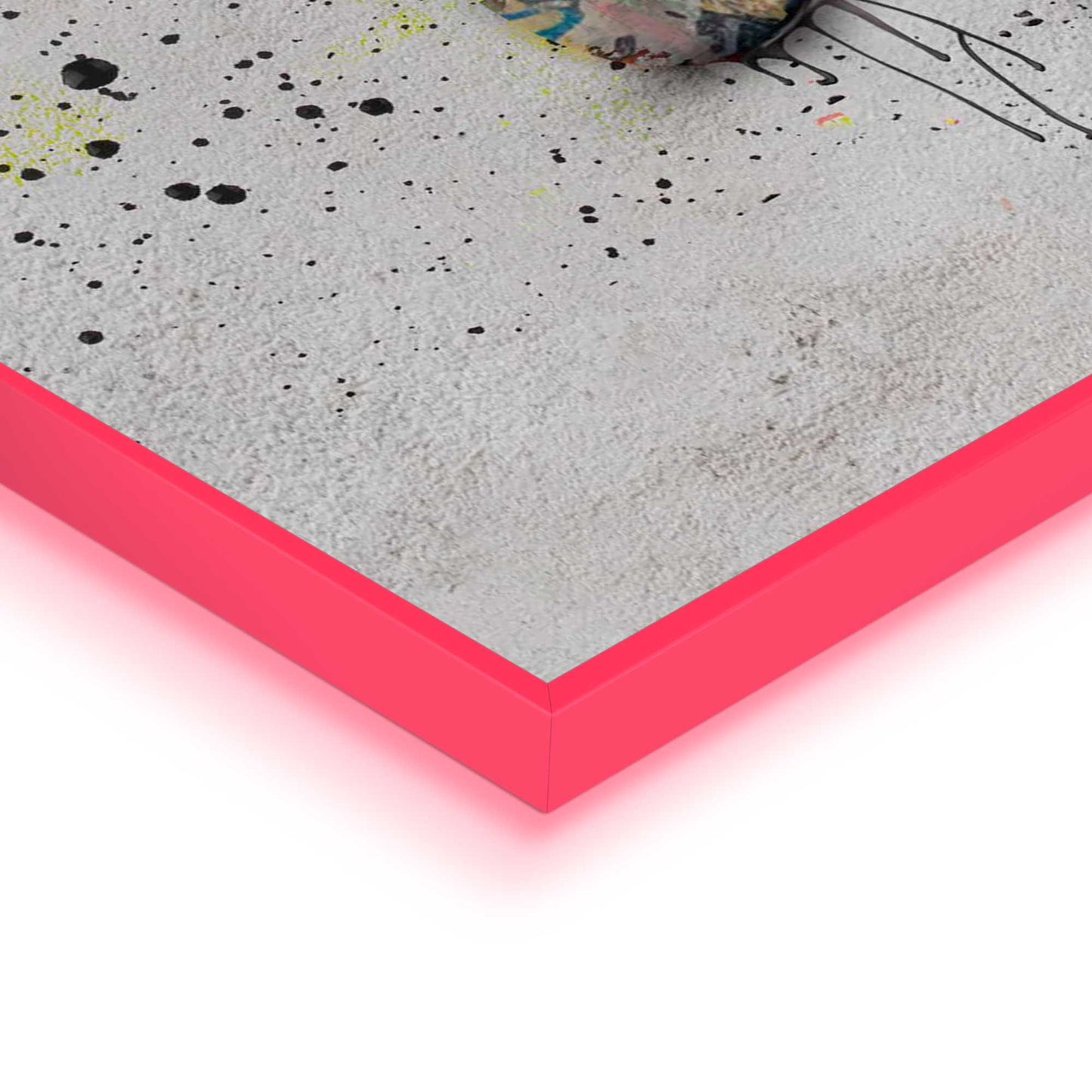 Framed Poster Streetart Dog in Neon 50x40