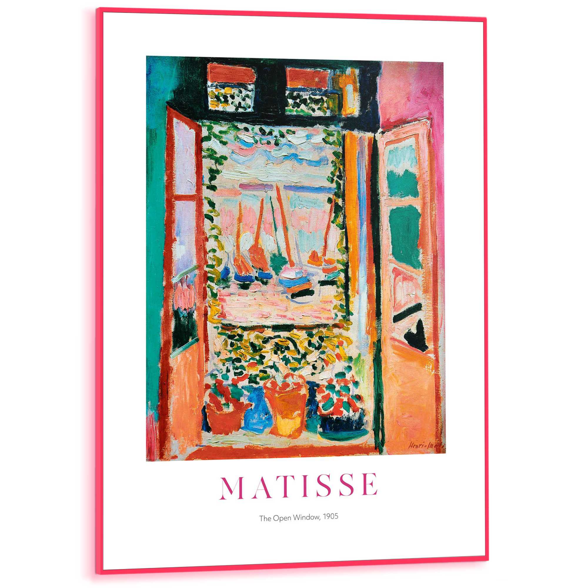 Framed Poster Matisse - open window in Neon 70x50 – Orangewallz