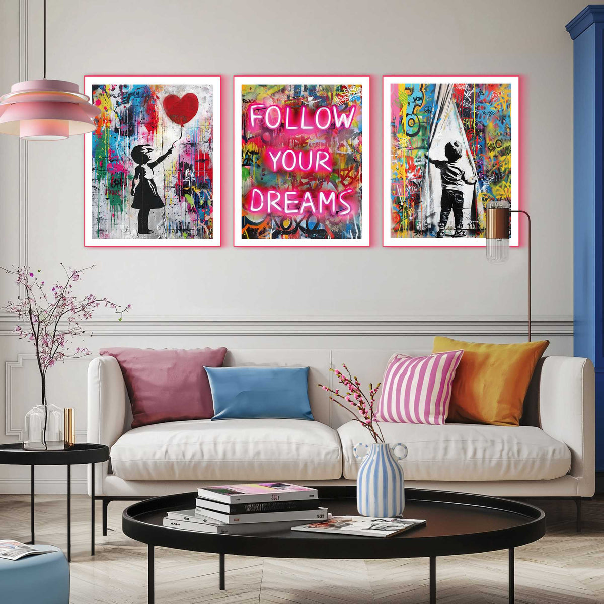 Framed Poster Grafitti Dreams in Neon 50x40
