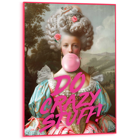 Framed Poster Bubble Gum Portrait in Neon 70x50