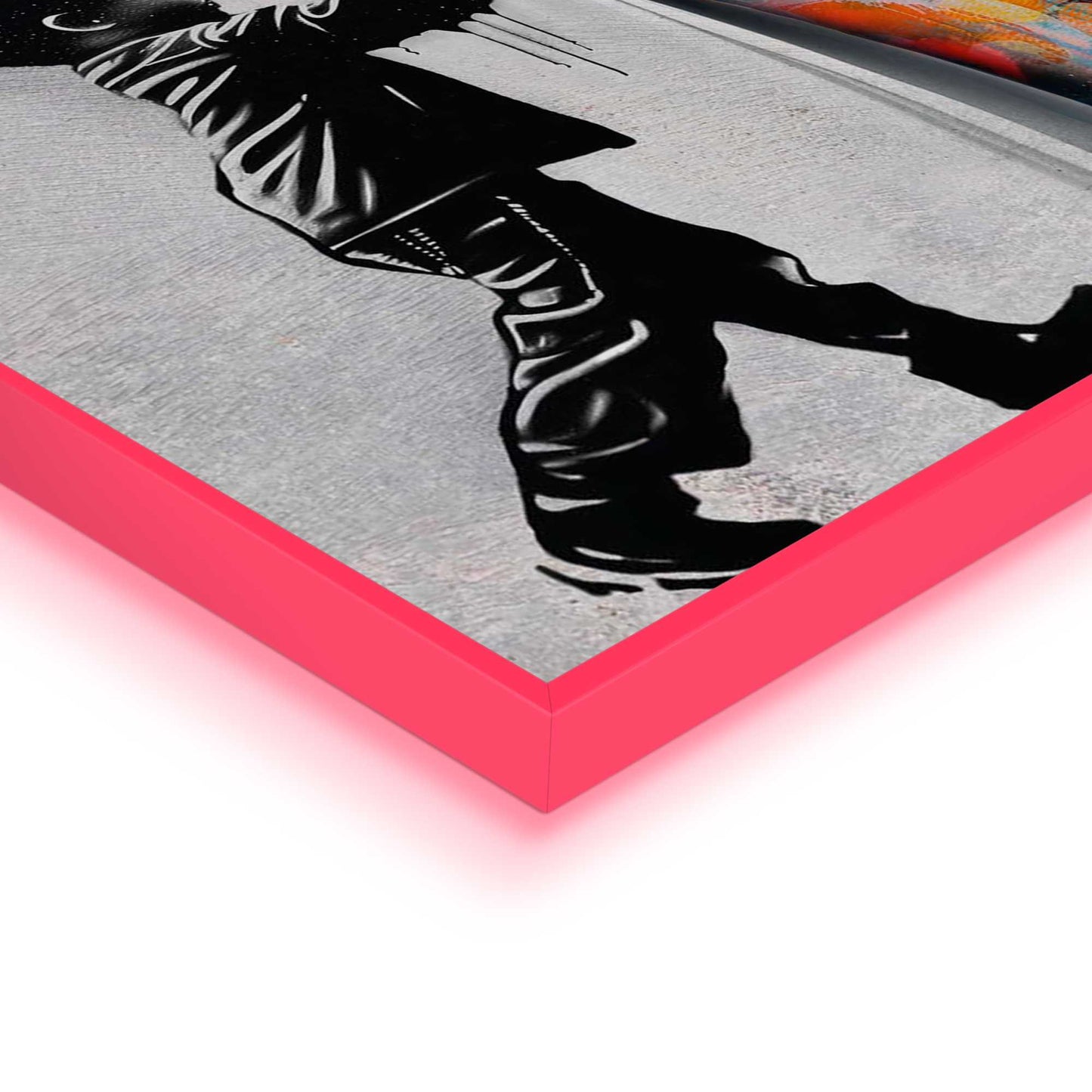 Framed Poster Graffiti Curtain in Neon 50x70