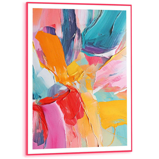 Framed Poster Painted Colours in Neon 70x50