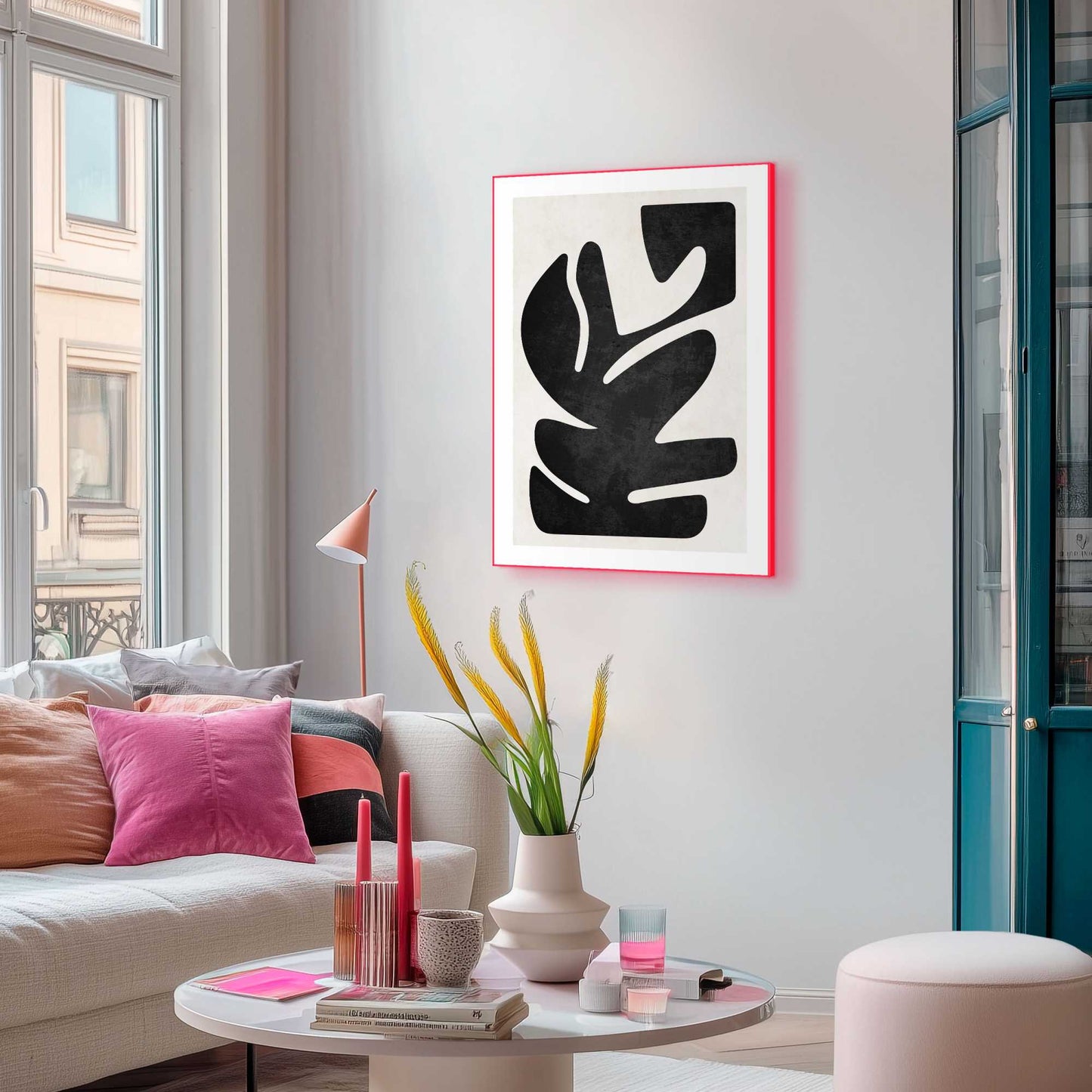 Framed Poster Resemblance in Neon 70x50