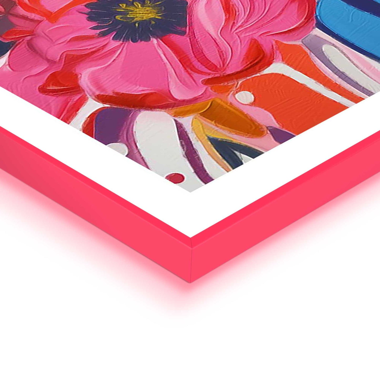 Framed Poster Spring Flower Vase in Neon 70x50