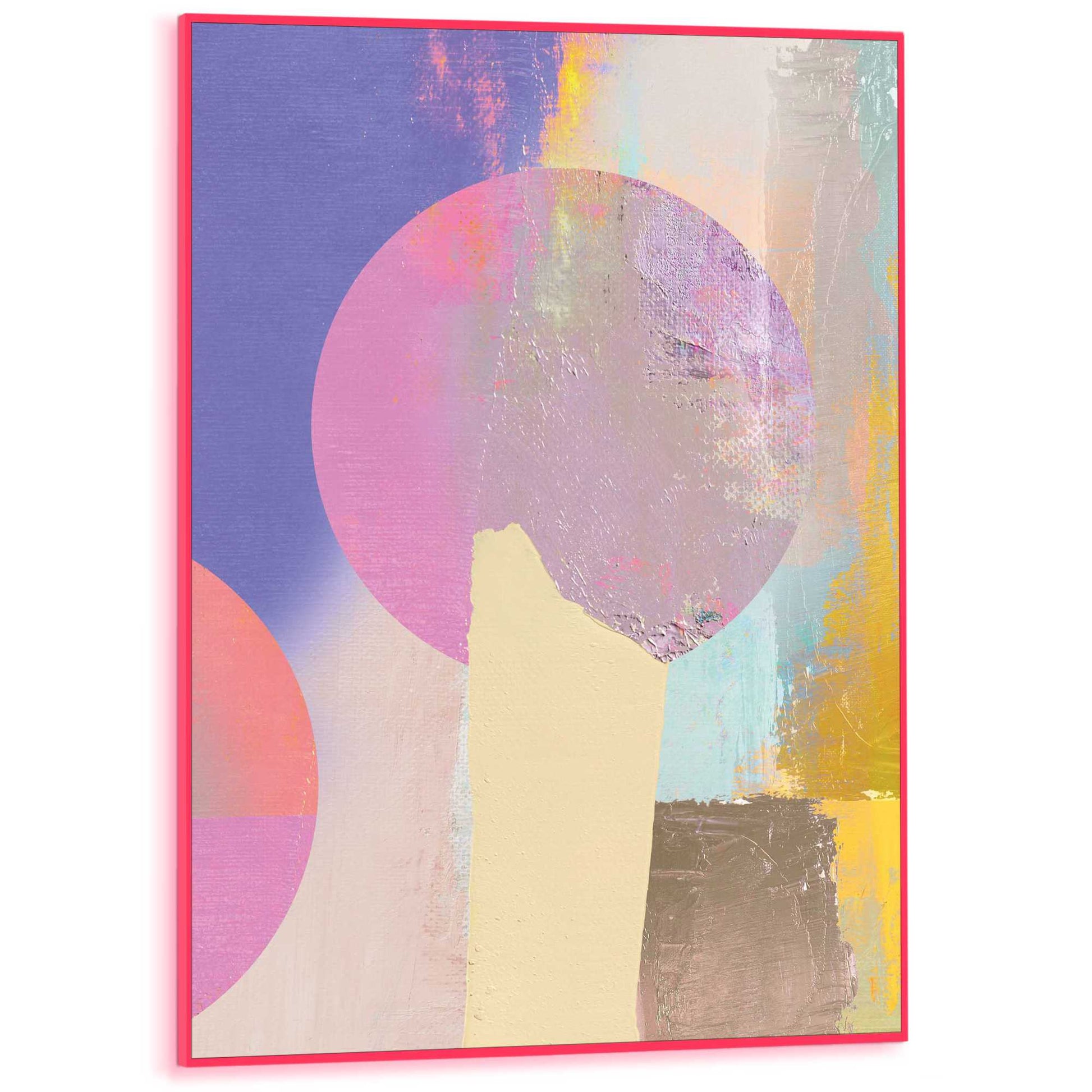 Framed Poster Abstract in Multi Colour in Neon 70x50