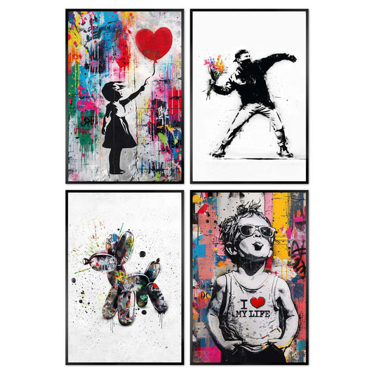 Framed Poster Streetart Set 30x20