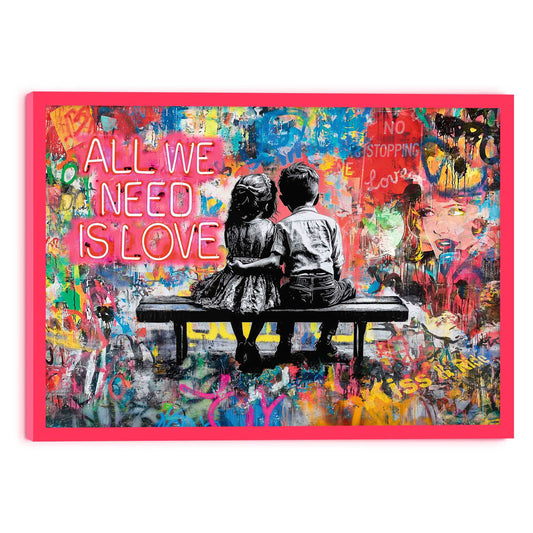 Framed Art Box All You Need is Love 50x70