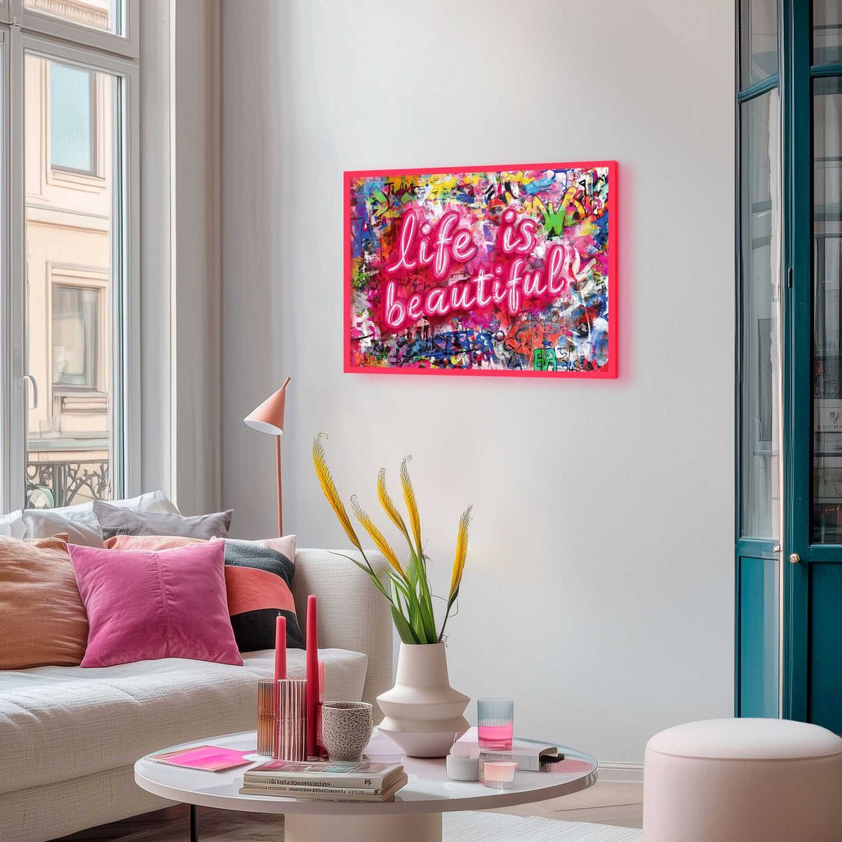 Framed Art Box Beautiful Life 50x70