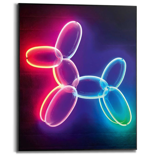 Framed Poster Neon Balloon Dog 50x40