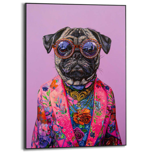 Framed Poster Dandy Pug 70x50