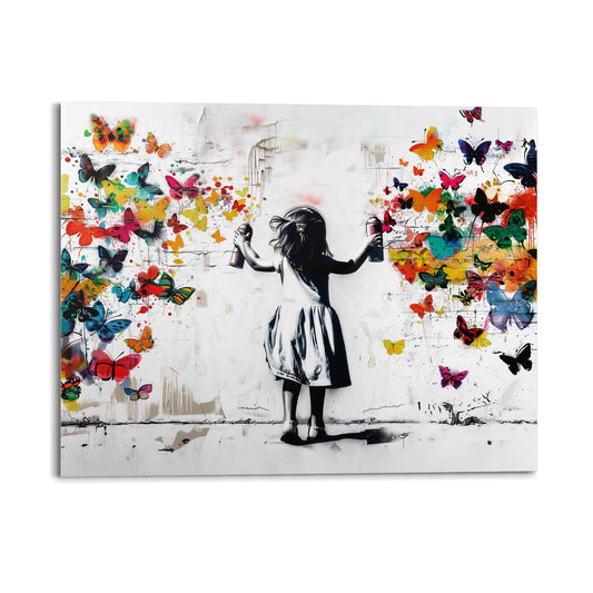 Glass Spray of Butterflies 40x49