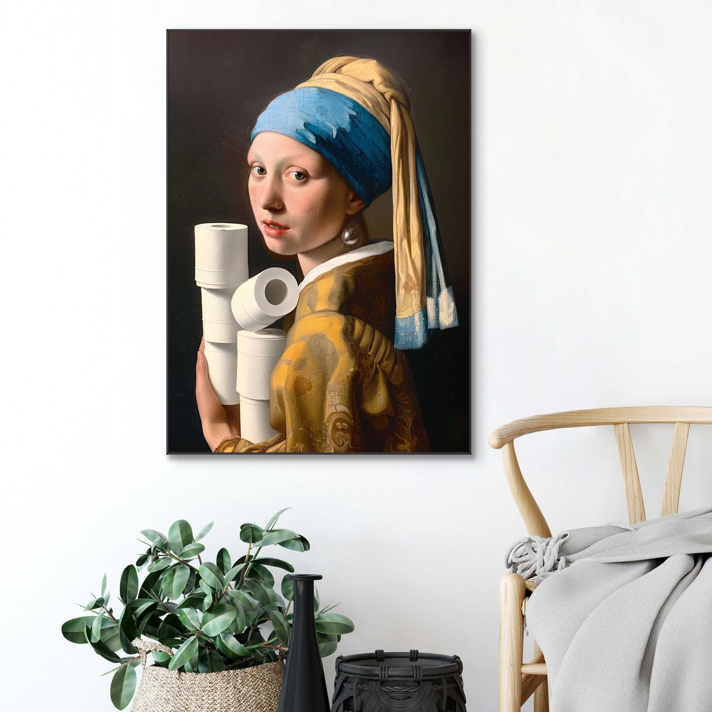 Framed Poster Toilet Pearl Girl 70x50