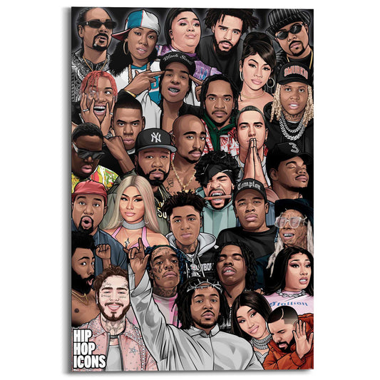 Wall Art Panel Hip Hop Icons 90x60