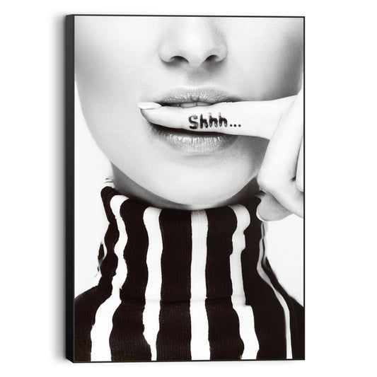 Wall Art Panel Lady Lips Shhh 90x60