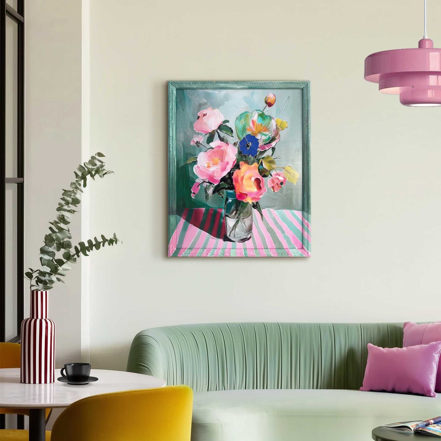 Framed Art Box Vibrant Blooms 50x40