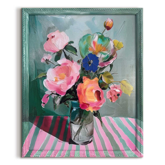 Framed Art Box Vibrant Blooms 50x40