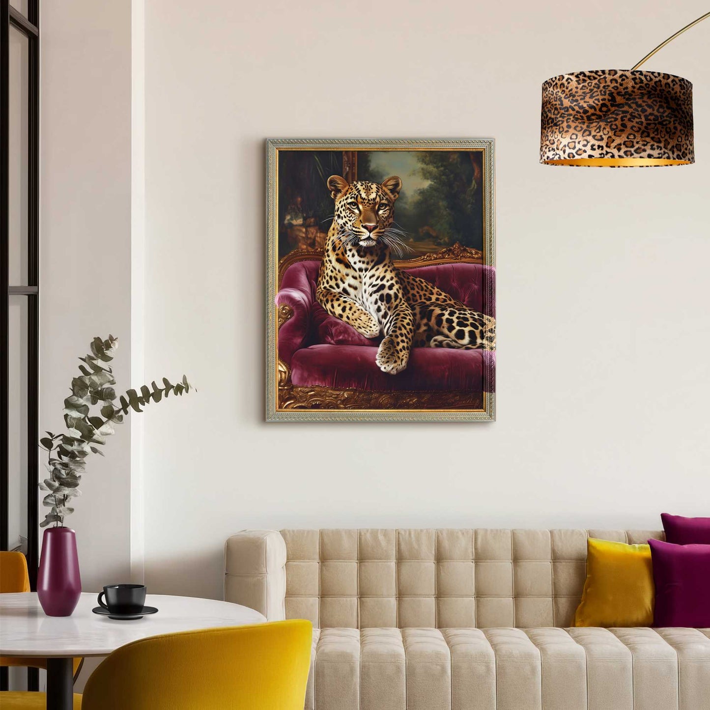 Framed Art Box Leopard in Luxury 50x40