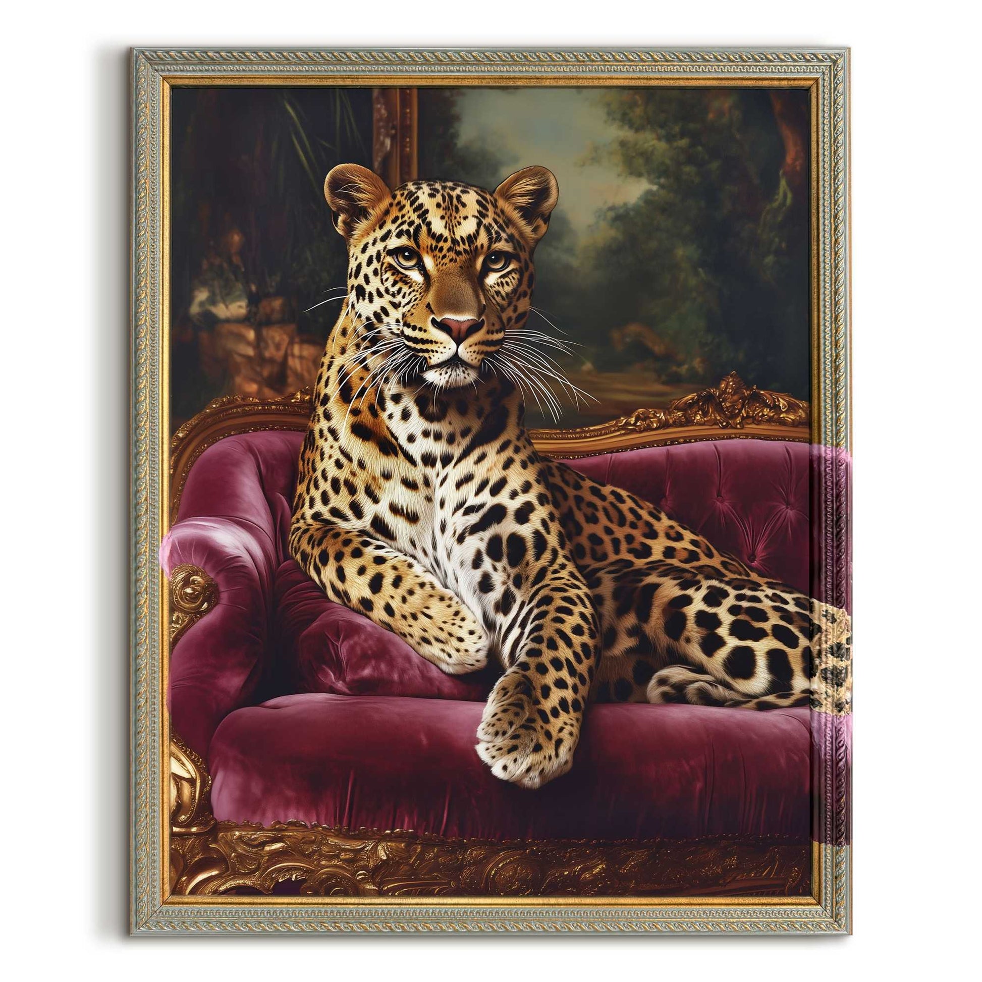 Framed Art Box Leopard in Luxury 50x40