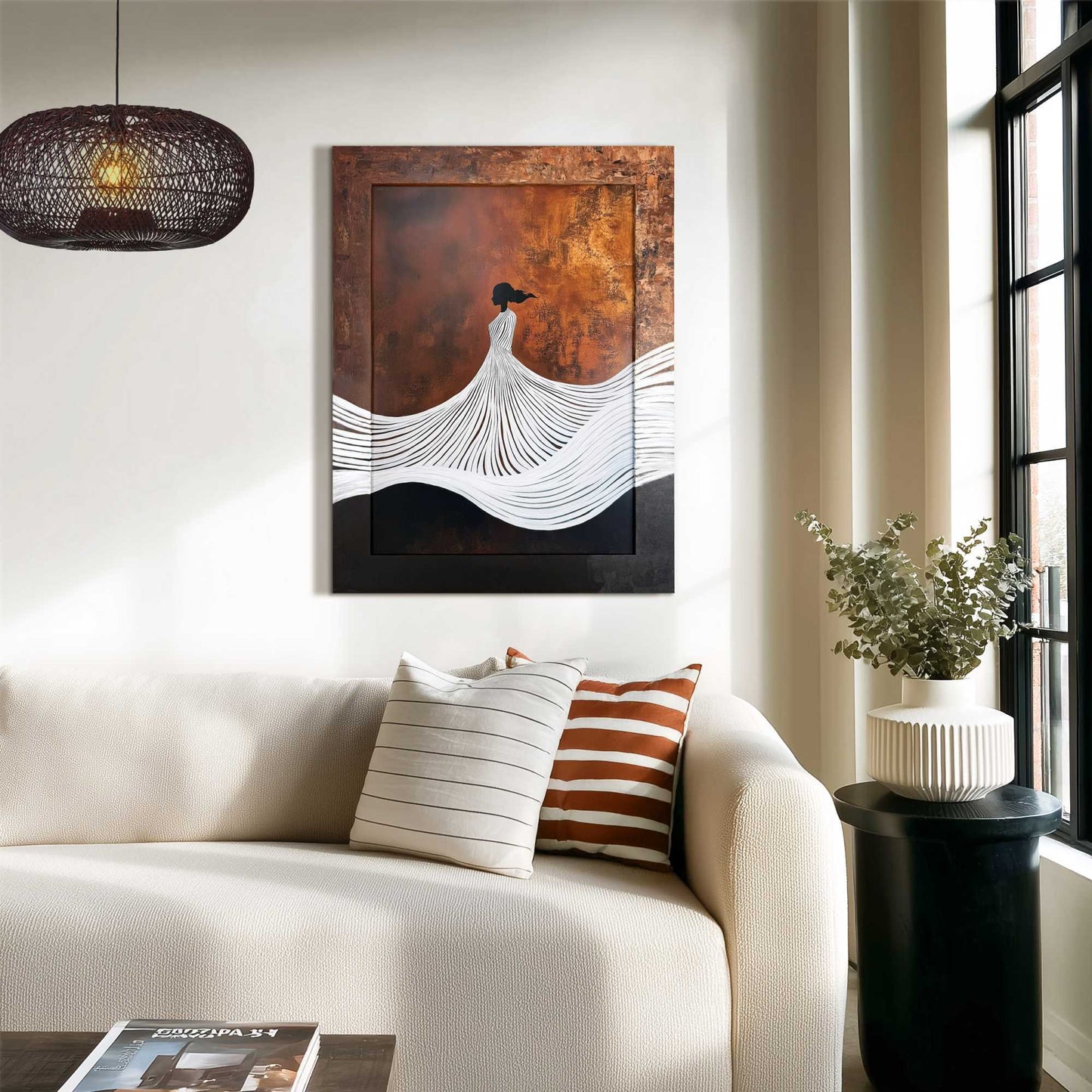 Framed Art Box Flowing Silhouette 70x50