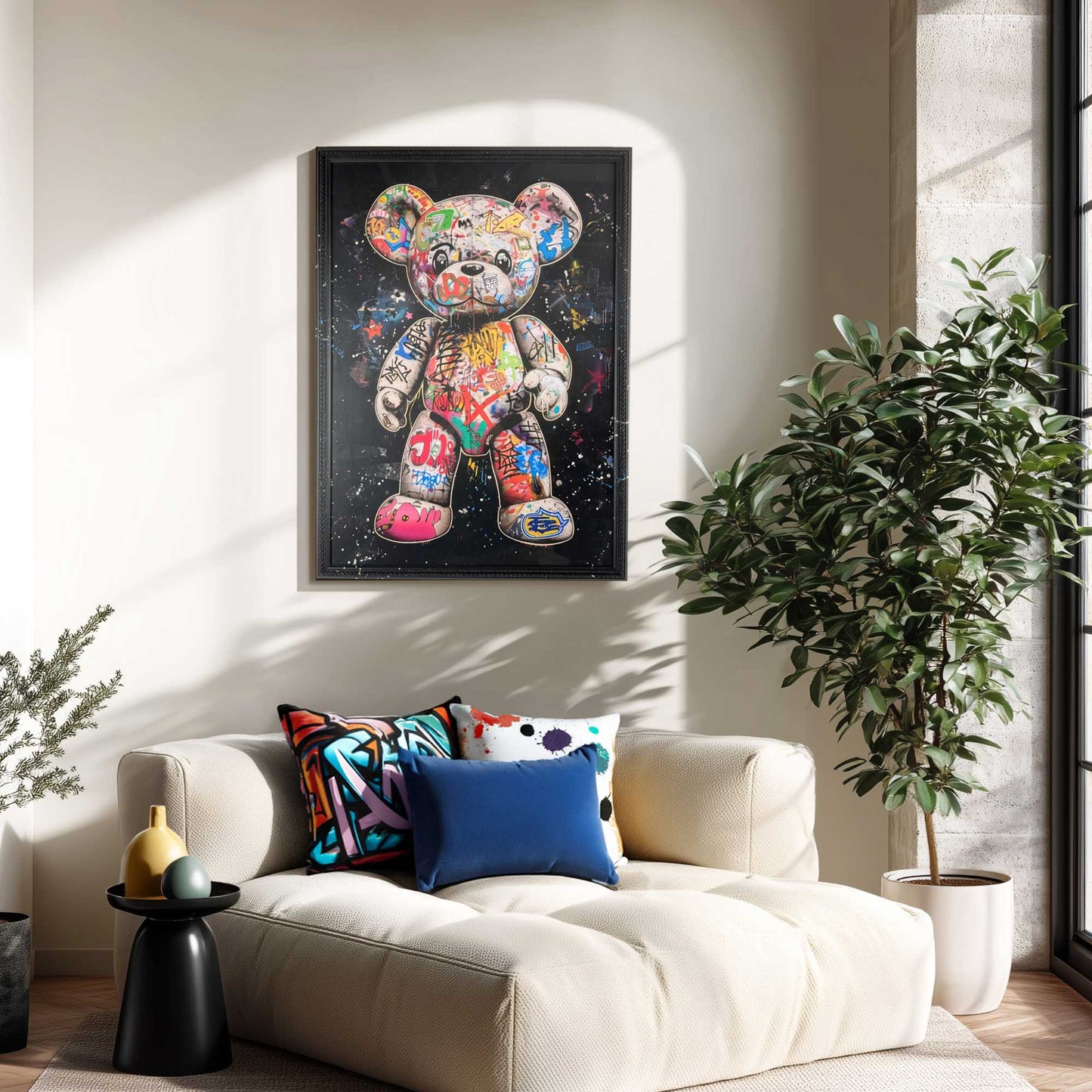 Framed Art Box Urban Teddy 70x50