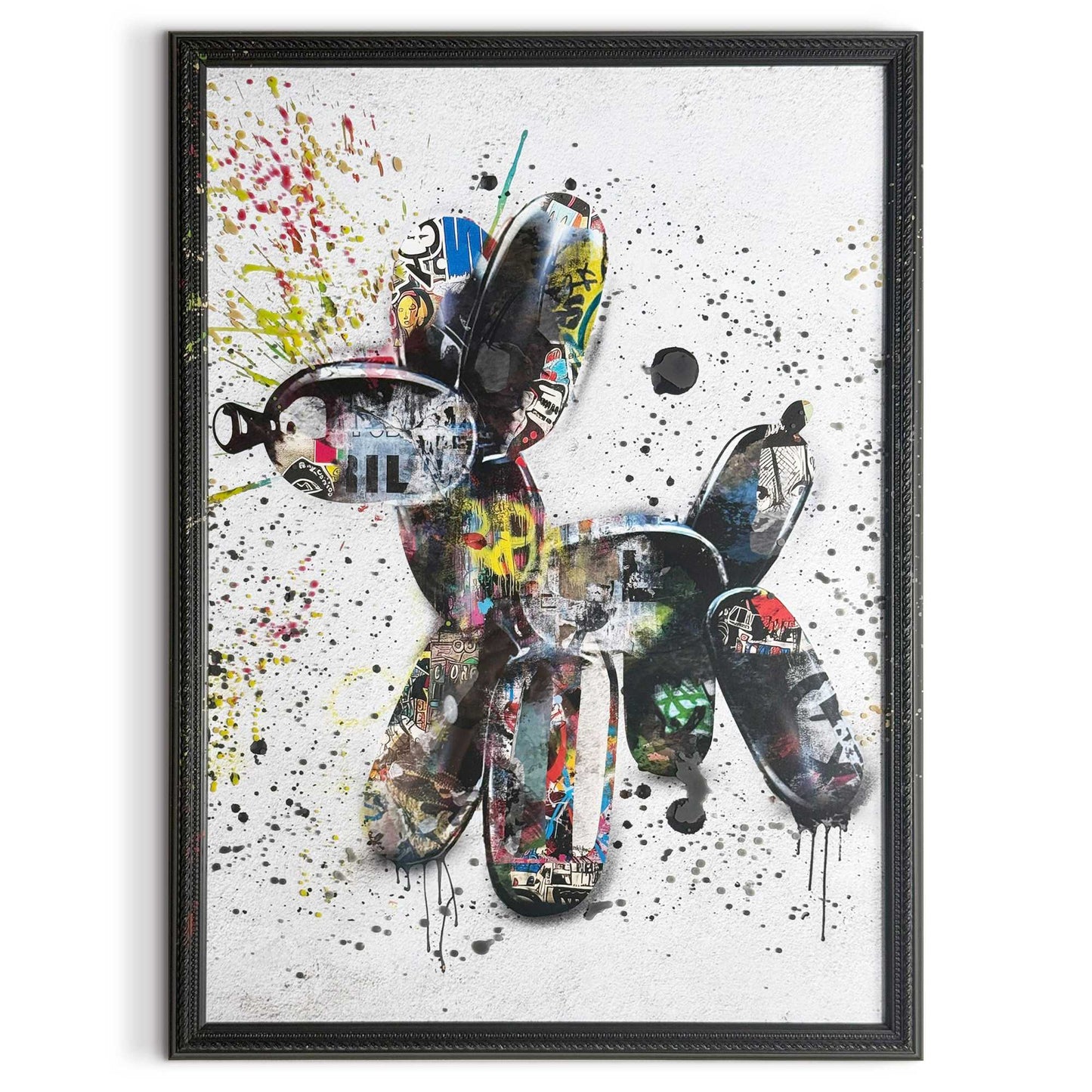 Framed Art Box Streetart Dog 70x50