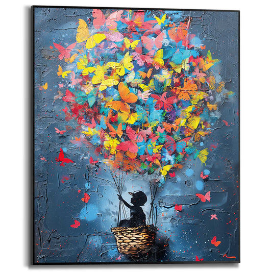 Framed Poster Balloon Kid 50x40