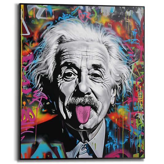 Framed Poster Einstein Tongue 50x40