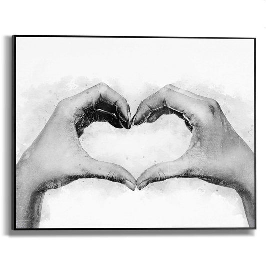 Framed Poster Hands Love 40x50