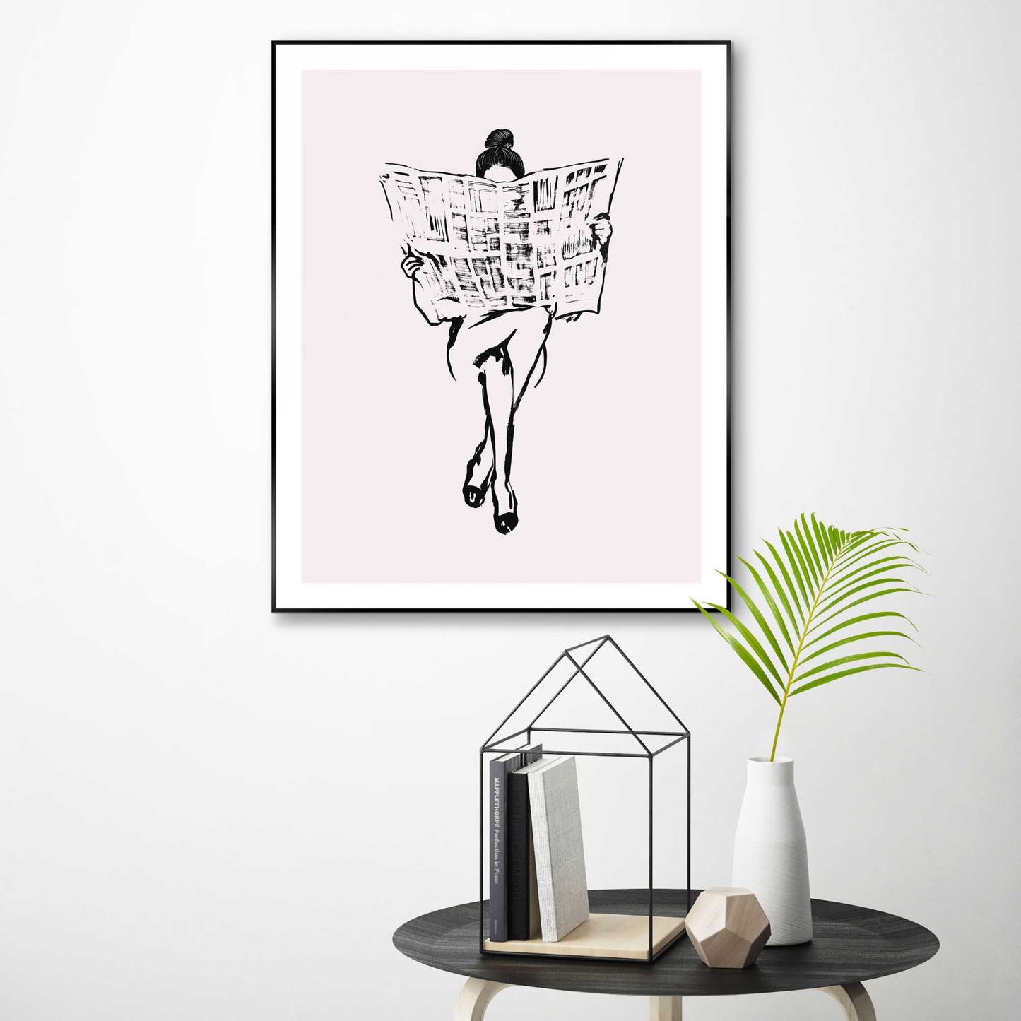 Framed Poster Girl Reading 50x40