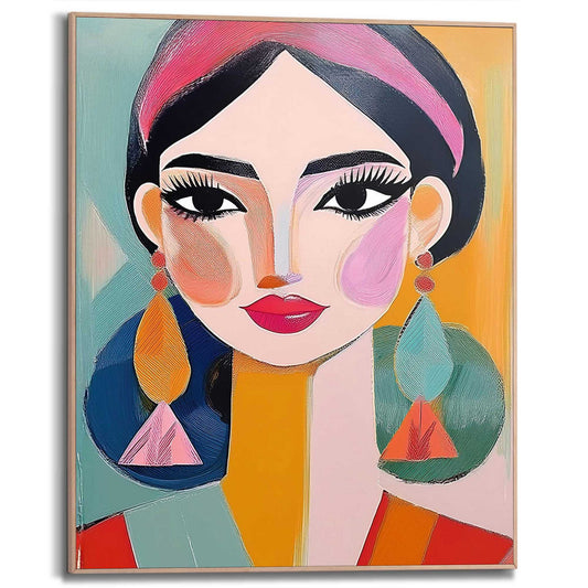 Framed Poster Colourful Woman 50x40