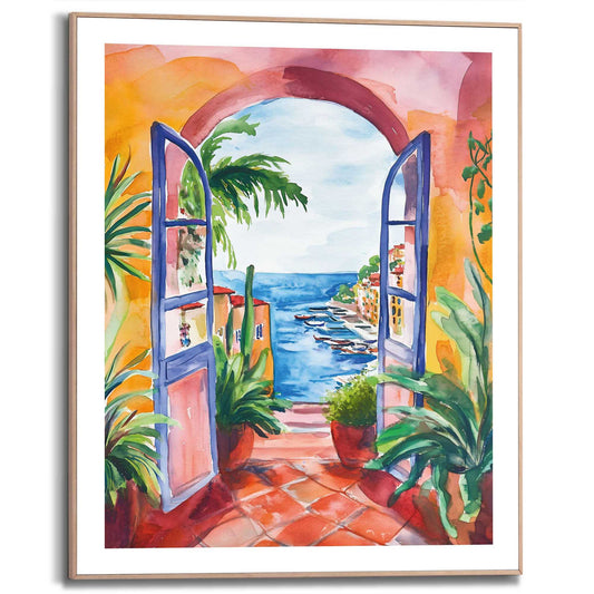 Framed Poster Vacation View 50x40