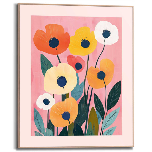 Framed Poster Flowers 50x40