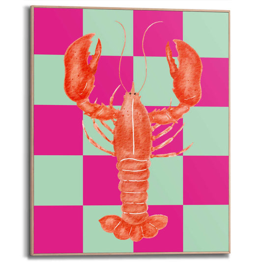 Framed Poster Lobster Pink 50x40