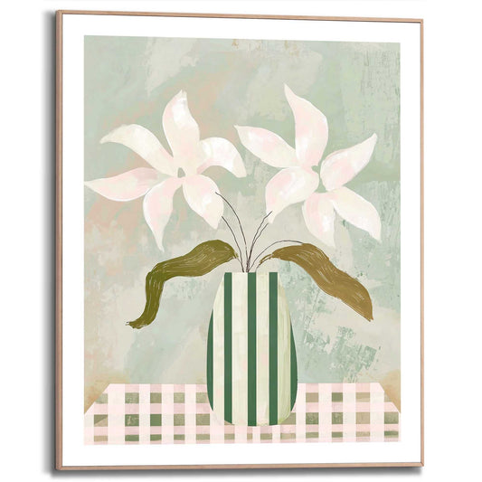 Framed Poster Green Flower Setting 50x40