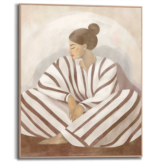 Framed Poster Striped Lady 50x40