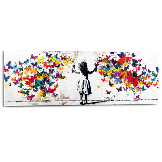 Wall Art Panel Spray of Butterflies 30x90