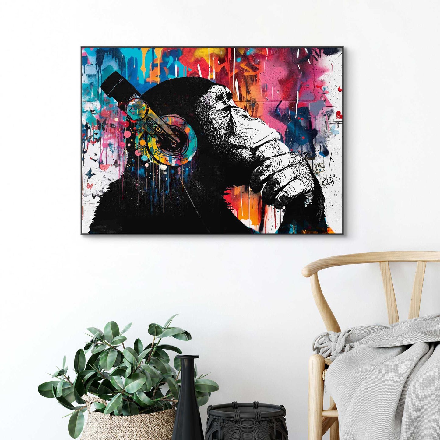 Framed Poster Graffiti Chimp 50x70