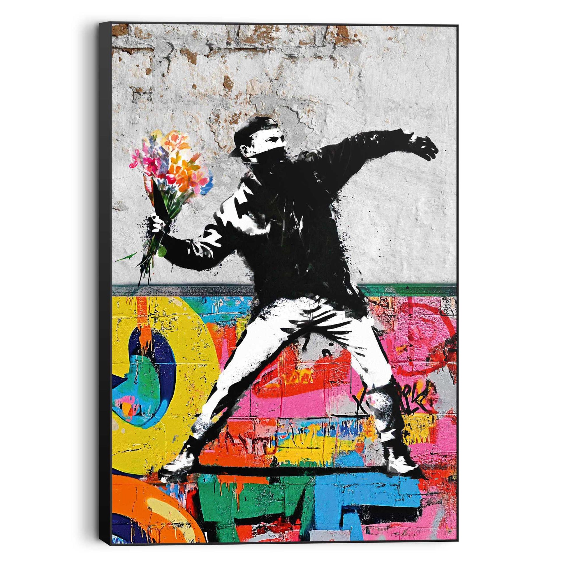 Wall Art Panel Graffiti FlowerThrower 90x60